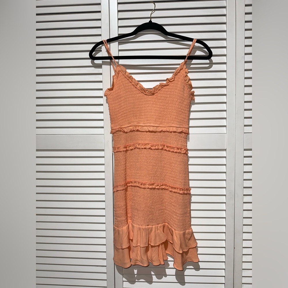 Olivaceous Peach Casual Mini Dress